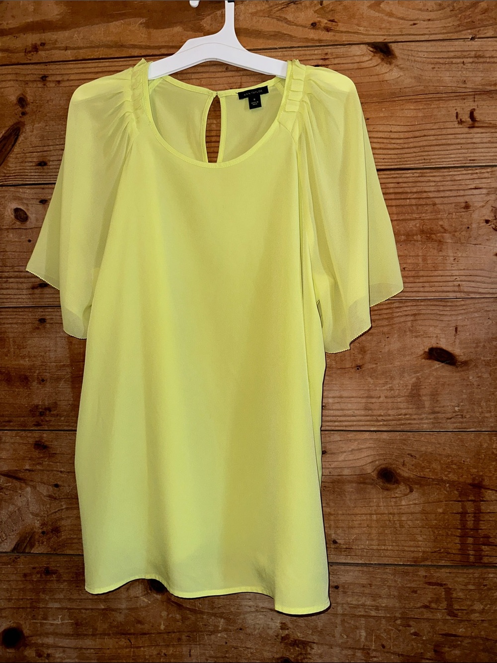 Ann Taylor Flowy Yellow Chiffon Blouse